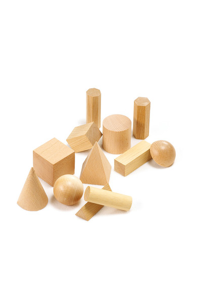 Wooden Geometric Solids - Set of 12