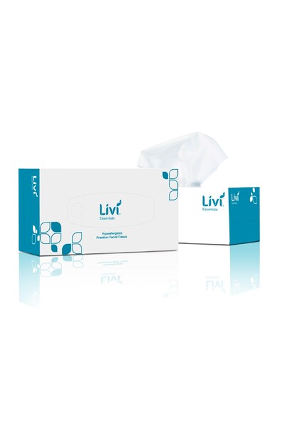 Livi Facial Tissue - Essentials Hypoallergenic 2-Ply (200 Sheets): Box 30