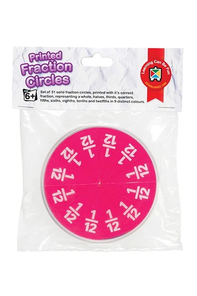 Printed Fraction Circles