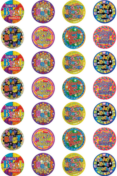 Today's Best Worker Laser Stickers