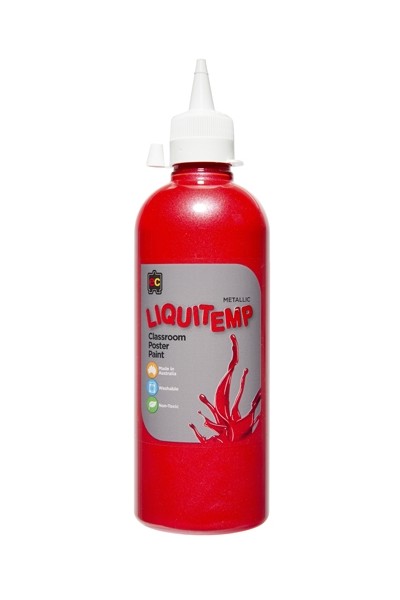 Metallic Liquitemp Classroom Poster Paint – 500mL: Red