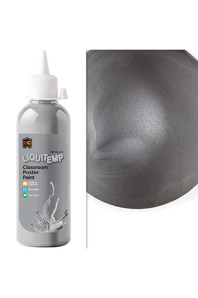 Liquitemp Metallic Poster Paint 500mL - Silver