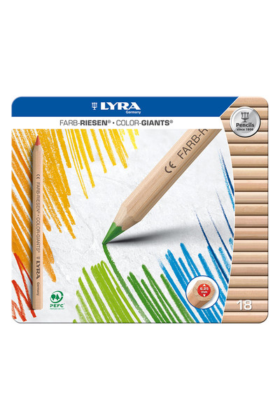 LYRA Colour Giants Nature Pencils - Tin of 18