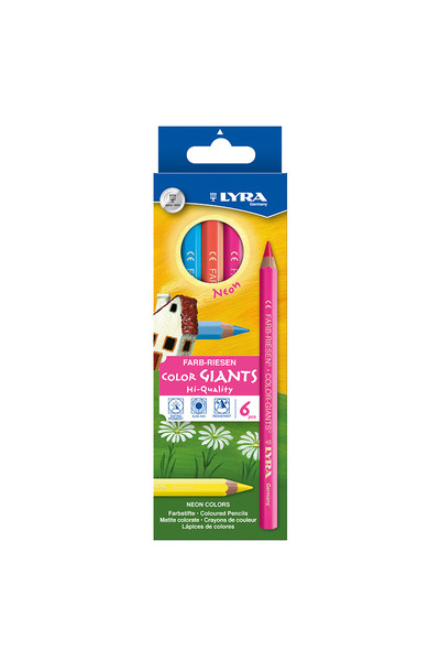 LYRA Colour Giants Neon Pencils - Pack of 6