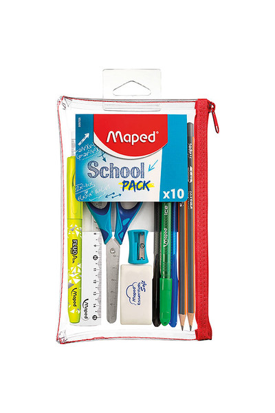 Maped Student Kit - School Pencil Case (10 Pieces): Transparent