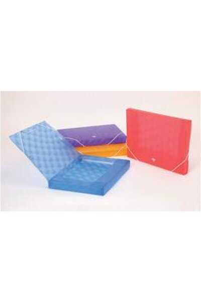 Marbig Box File (A4) - PP Shimmer with Elastic - Blue