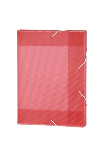 Marbig Box File (A4) - PP Shimmer with Elastic - Red