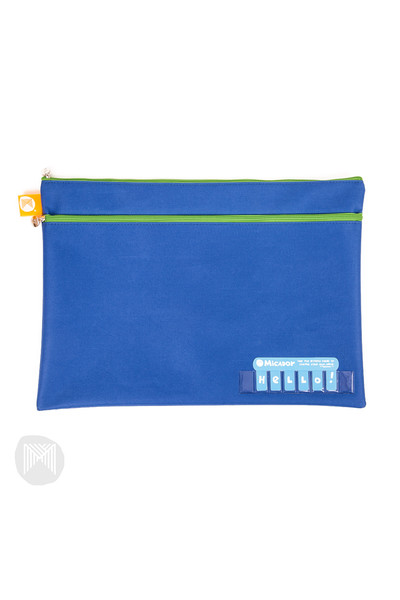 Micador Pencil Case - Twin Zip Name (375x264mm): Dark Blue