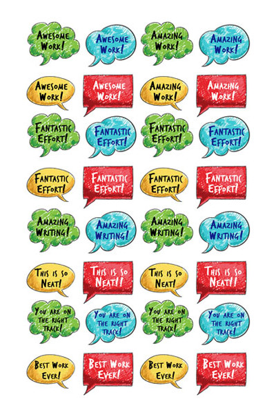 Bubble Words Reward Stickers