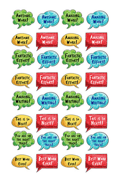 Bubble Words Reward Stickers