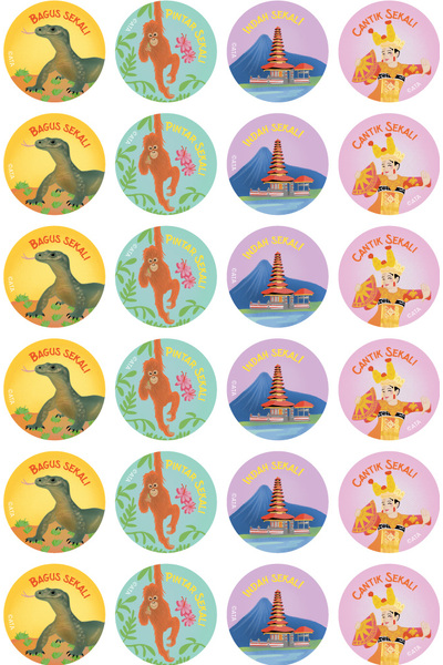 Indonesian - Language Merit Stickers (Pack of 96)