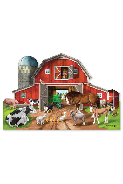 Floor Puzzle - 32 Pieces: Busy Barn Yard Shaped