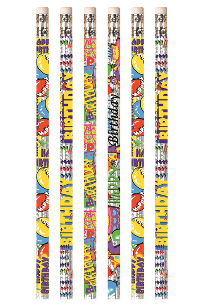 Happy Birthday Glitz Pencils - Box of 100