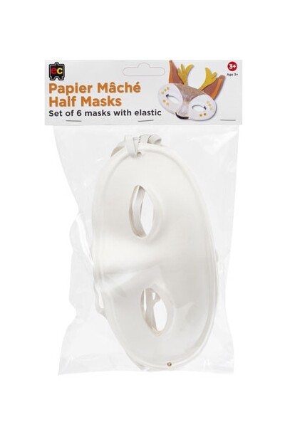 Paper Mache - Half Masks (Set of 6)