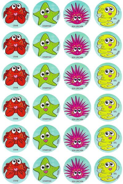 Reef Creatures Merit Stickers (Previous Design)