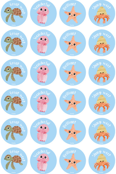 Reef Creatures - Merit Stickers (Pack of 96)