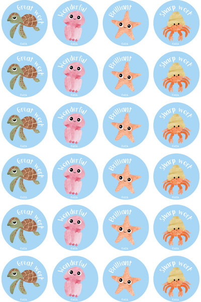 Reef Creatures - Merit Stickers (Pack of 96)