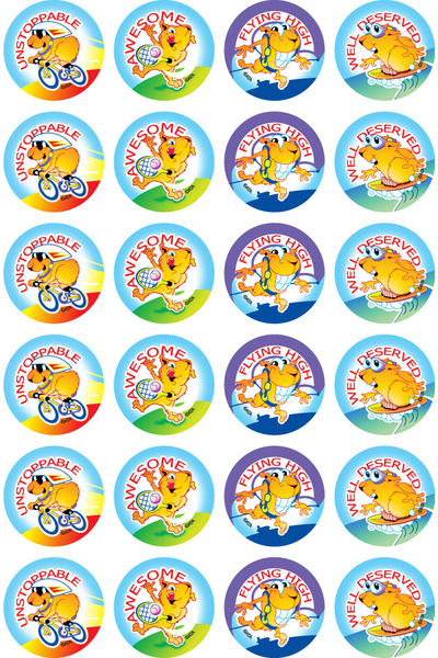 Active Guinea Pigs Merit Stickers