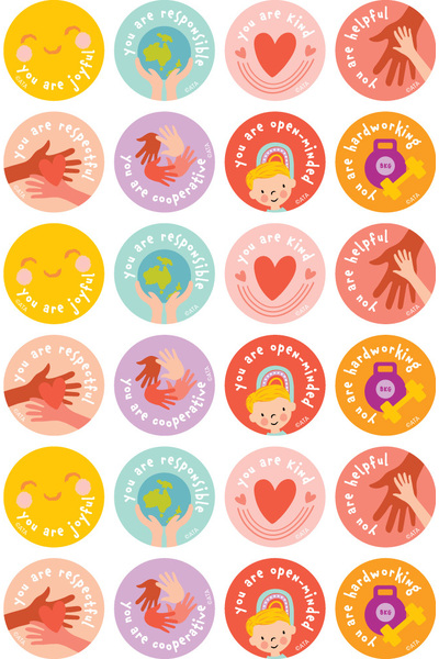 Character Values - Merit Stickers (Pack of 96)