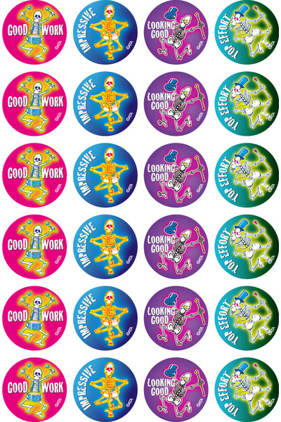 Skeleton Merit Stickers