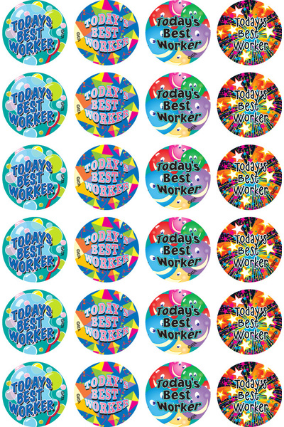 Today's Best Worker Merit Stickers