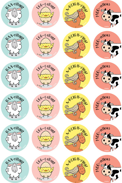 Farm Animals - Merit Stickers (Pack of 96)