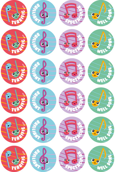 Music - Merit Stickers (Pack of 96)