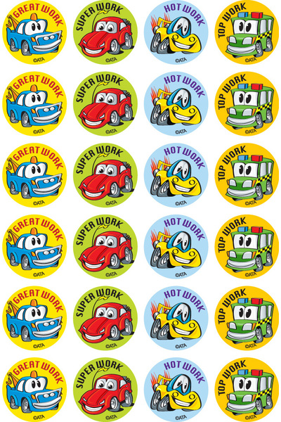 Crazy Cars Merit Stickers