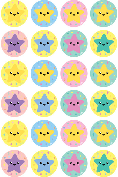 Happy Stars (Multicolour) - Merit Stickers (Pack of 96)