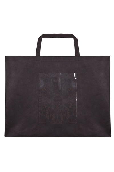 Black Eco Bag with Display Pocket - Large (Pack of 10)