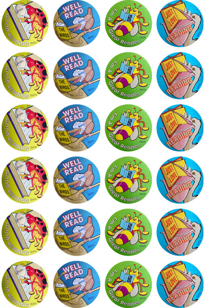 Bugs & Birds Reading Metallic Stickers