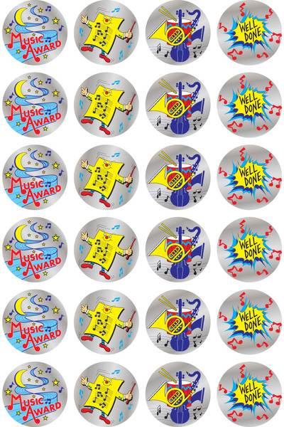 Music Metallic Stickers