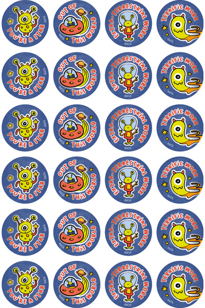 Alien Invaders - Metallic Merit Stickers (Pack of 96)