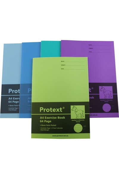 Protext A4 Exercise Book - 8mm Ruled (Horse) 64PG