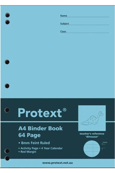 Protext A4 Binder Book - 8mm Ruled (Dinosaur) 64PG
