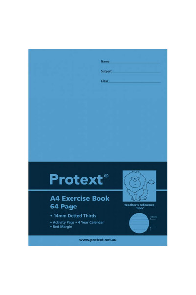 Protext A4 Exercise Book - 14mm Dotted Thirds (Lion) 64PG