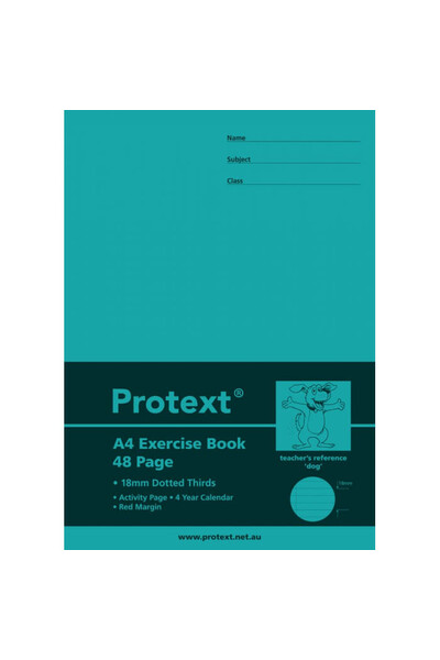 Protext A4 Exercise Book - 18mm Dotted Thirds (Dog) 48PG