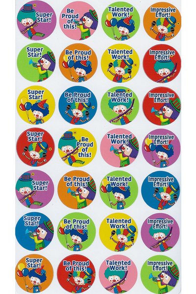 Circus Clown Fun Reward Stickers