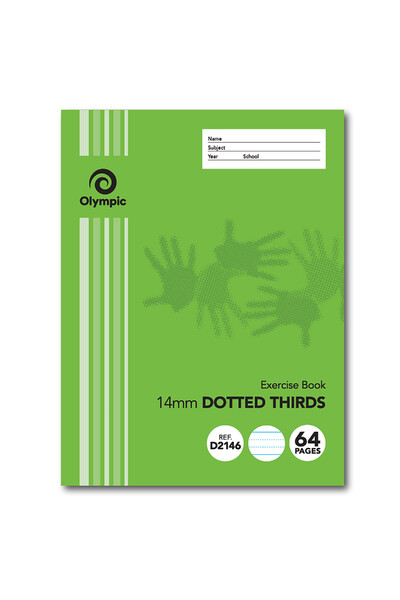 Olympic Exercise Book Stripe: 64pg 14mm Dotted-Thirds (Pack of 20)