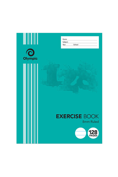 Olympic Exercise Book - 225x175mm 8mm Ruled: 128pg (Pack of 10)