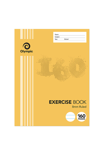 Olympic Exercise Book - 225x175mm 8mm Ruled: 160pg (Pack of 10)