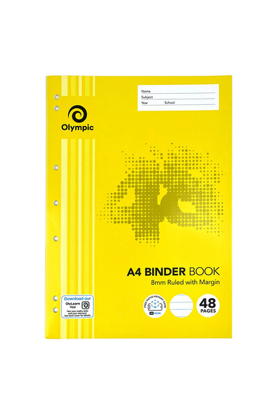 Olympic Binder Book - A4 8mm Ruled: 48pg (Pack of 20)