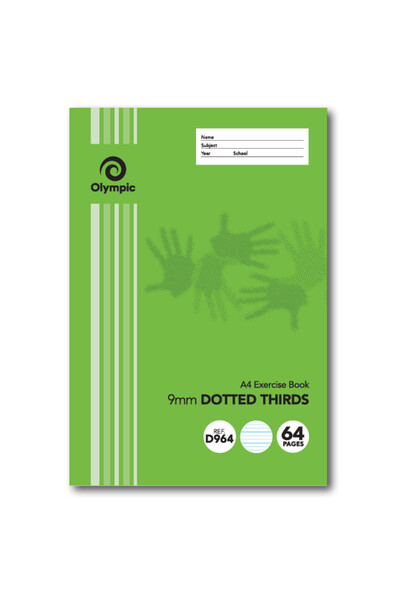 Olympic Exercise Book - A4 9mm Dotted-Thirds (D964I): 64pg (Pack of 20)