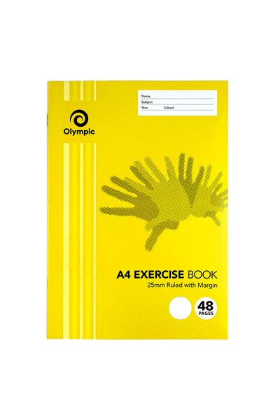 Olympic Exercise Book - A4 (E254) 25mm Ruled Margin: 48pg