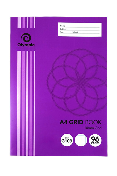 Olympic Grid Book - A4 10mm Square (G109): 96pg (Pack of 10)