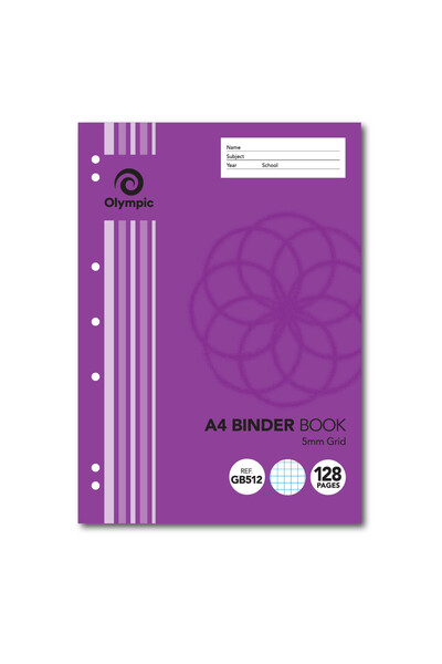Olympic Binder Book - A4 5mm Grid 128pg (Single)