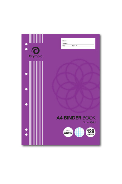 Olympic Binder Book - A4 5mm Grid 128pg (Pack of 10)