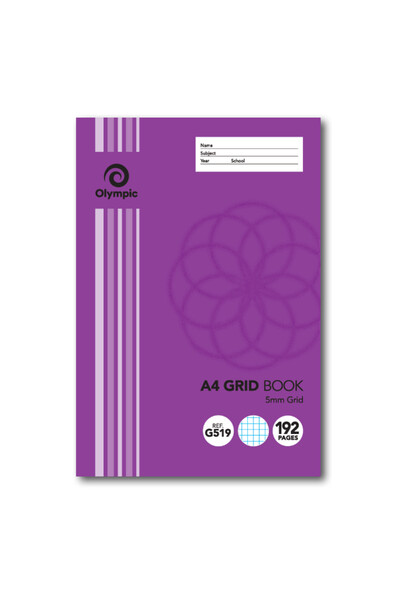 Olympic Grid Book - A4 5mm: 192pg (Pack of 5)