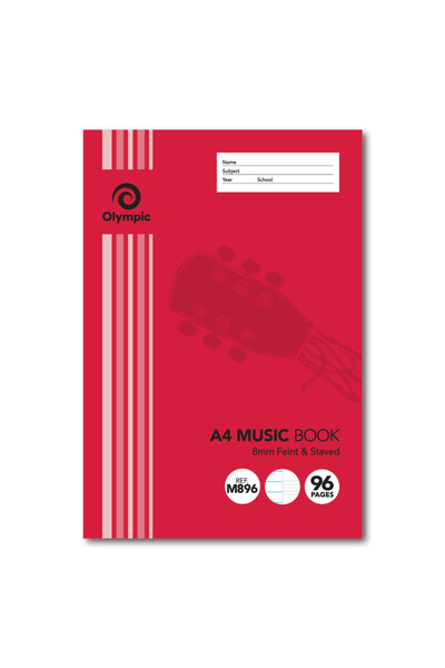Olympic Music Book - A4 8mm Stave (M896): 96pg (Single)