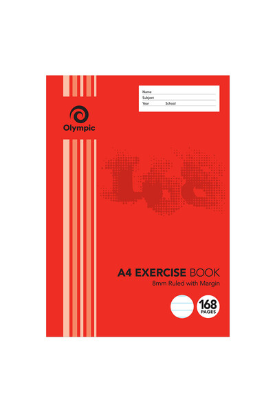 Olympic Exercise Book - A4 8mm Ruled: 168pg (Single)